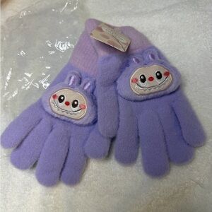 Monsters plush Bubu Gloves soft & Stretchy, Kid & Adult Purple